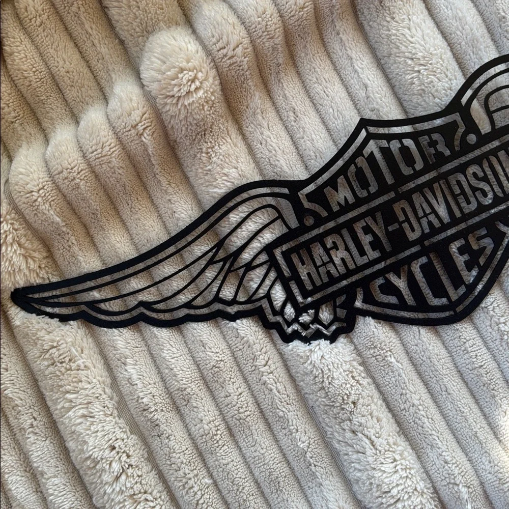 Brand New Harley-Davidson Black Metal Wall Art Motorcycle Biker Garage Office
